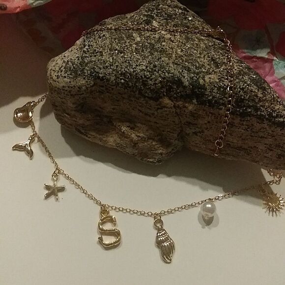 New initial S boho beach charm necklace - Picture 2 of 7